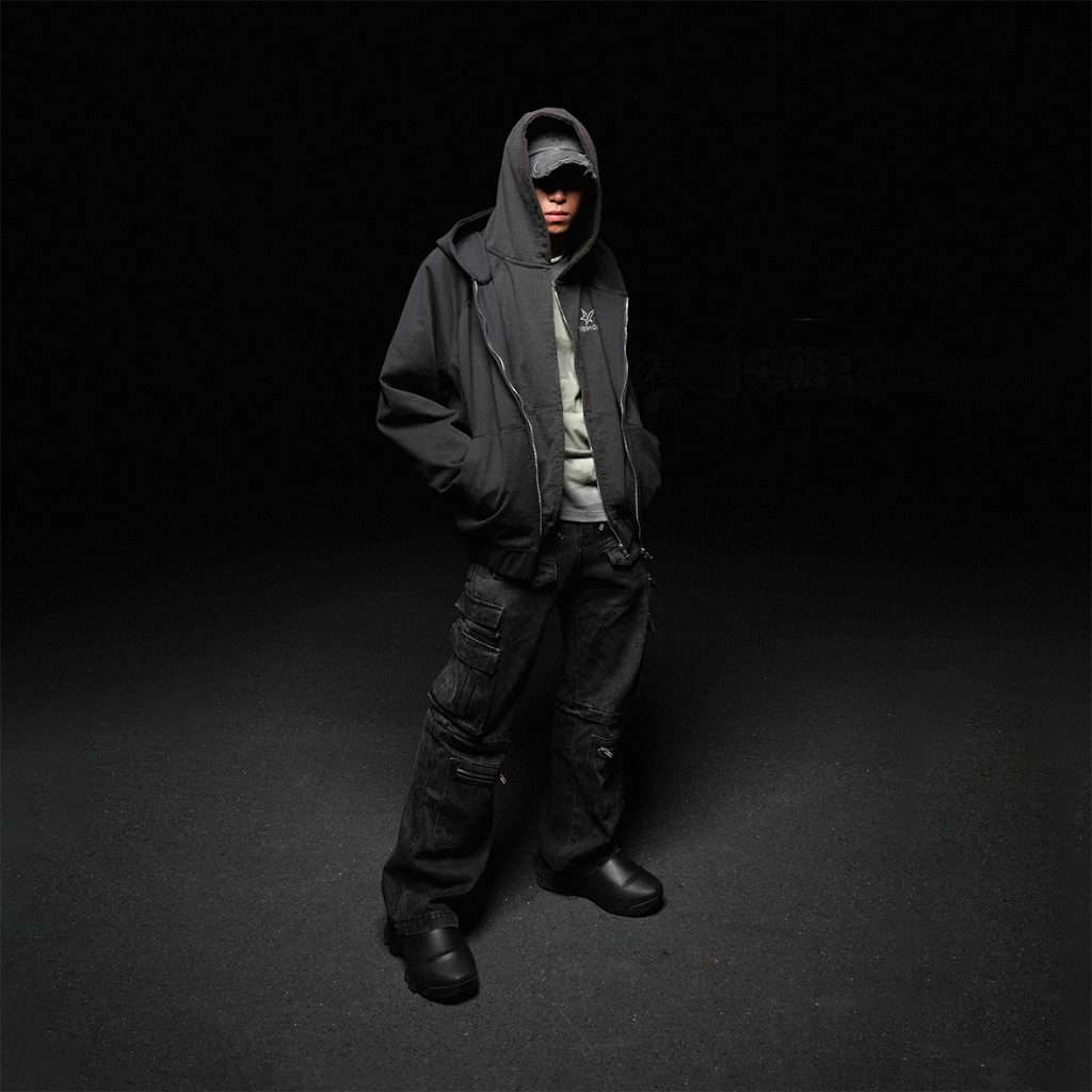 Áo Hoodie Raglan Basic Veindals/ Black