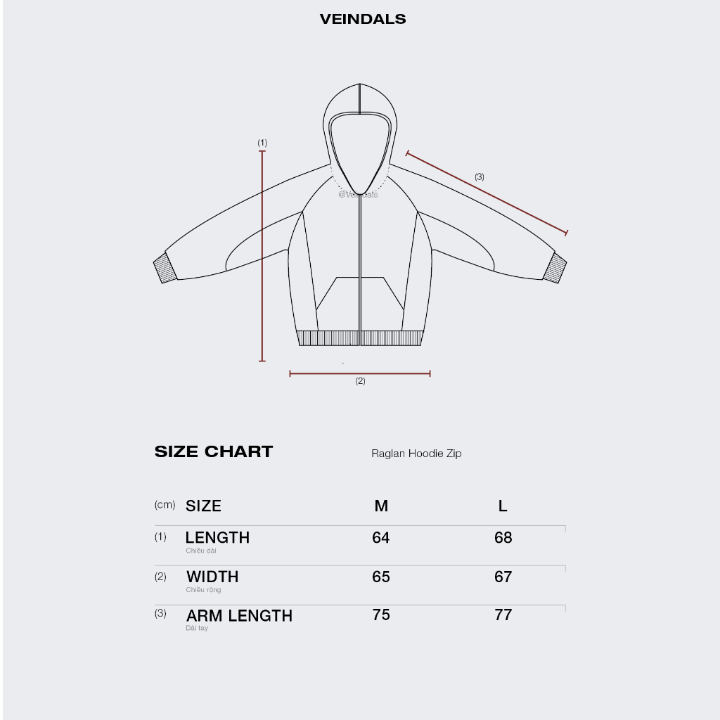 Áo Hoodie Raglan Basic Veindals/ Black