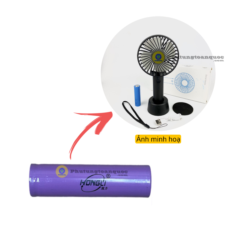 Pin 18650 HONGLI Japan 2 Đầu Bằng Dung Lượng 1200mAh Mới 100%