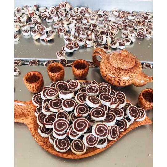 Túi 1 Kg - Kẹo chuối tươi cuộn dừa đặc biệt thơm ngon