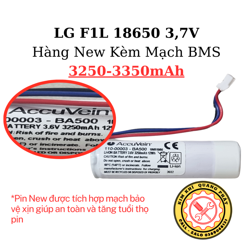 Pin 18650 3250mAh Kèm Mạch Bảo Vệ Dùng Cho Loa, Đèn, Máy Trợ Giảng, Tông Đơ, Tăm Nước,... - Hàng New Hãng