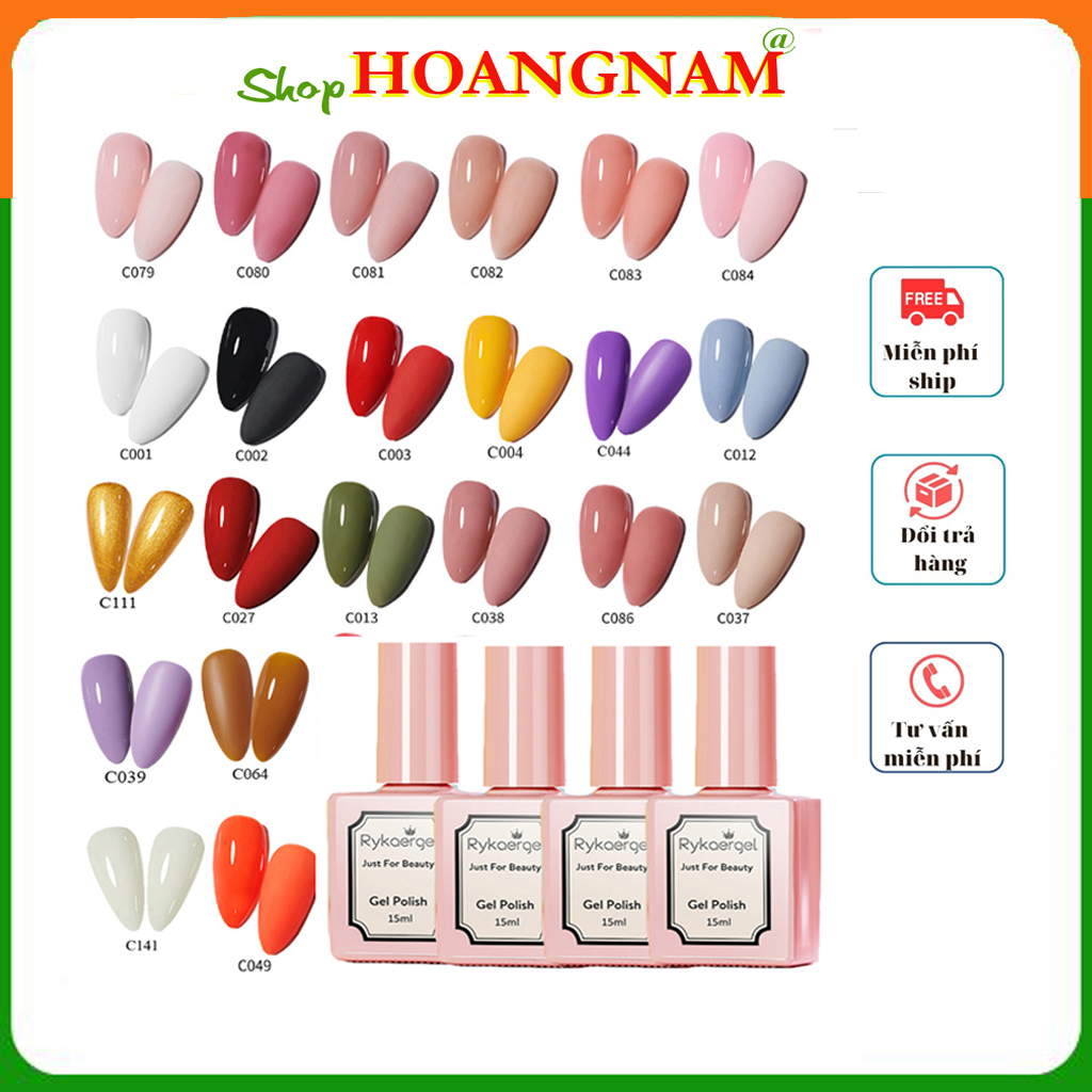 Sơn gel móng tay hơ đèn Rykaergel chai15ml chăm sóc móng làm nail mi spa nữ thời trang nữ shop Hoangnam