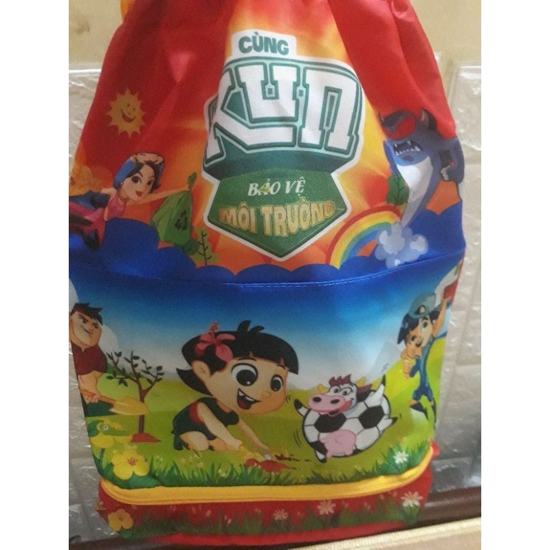 Túi rút đa năng KUN, balo túi rút thể thao cho bé ,Túi rút KUN MÀU ĐỎ, quà tặng Kun