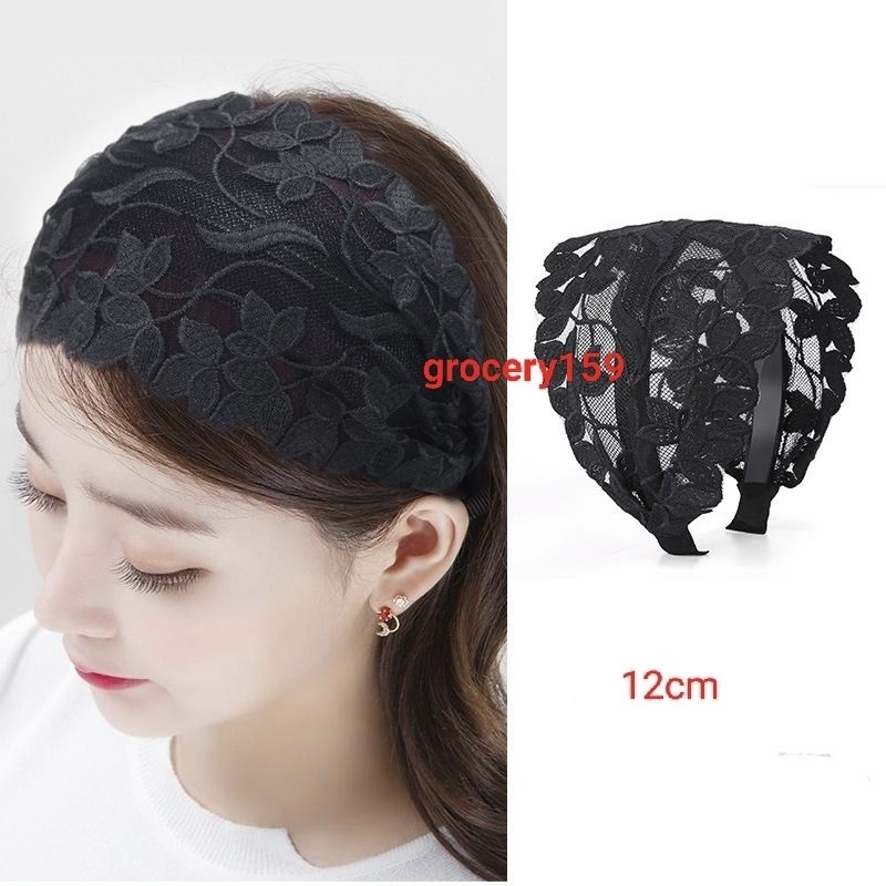 Bờm ren bản to che hói, che tóc bạc thời trang hàn