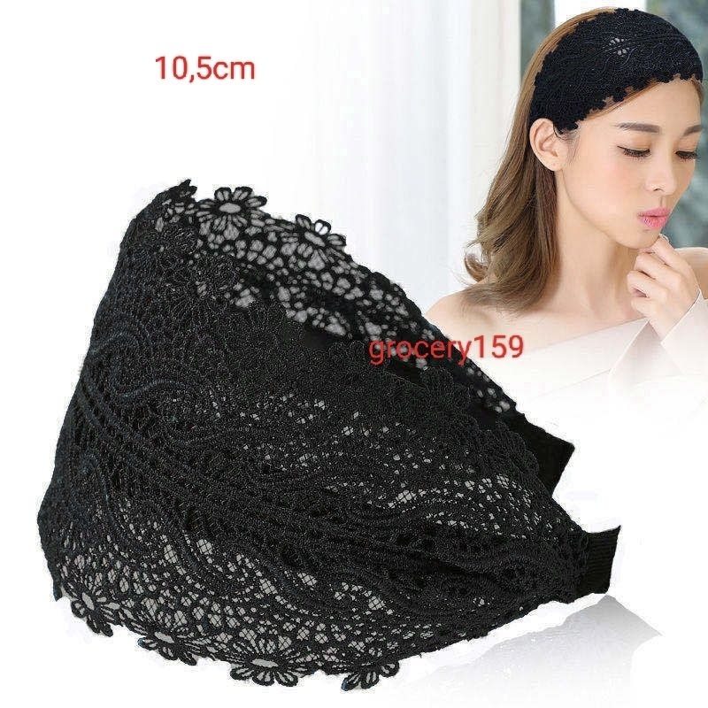 Bờm ren bản to che hói, che tóc bạc thời trang hàn