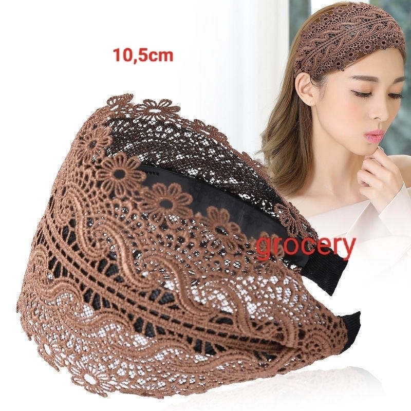Bờm ren bản to che hói, che tóc bạc thời trang hàn