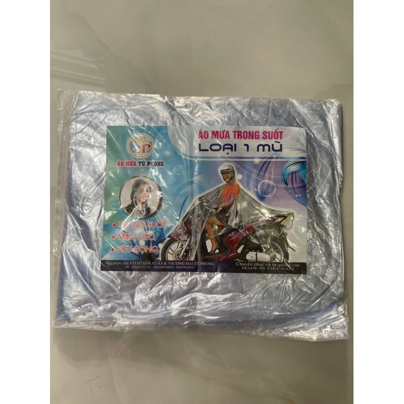 Áo mưa cánh dơi trong suốt 1 đầu