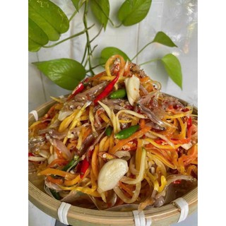 1 hũ mắm cá cơm trộn đu đủ giòn
