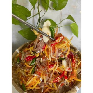 1 hũ mắm cá cơm trộn đu đủ giòn