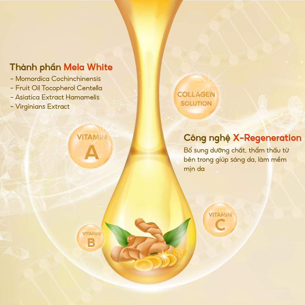 Serum Căng Bóng Mờ Thâm Mela White ADA Cosmetic Hỗ Trợ Căng Bóng Da Phục Hồi Da Trắng Sáng Mờ Thâm 10ml/50ml