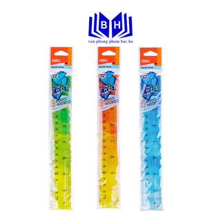 Thước kẻ dẻo nhiều màu 20cm deli eh650