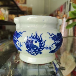 Lư hương - bát nhang thờ cúng men lam cao 9cm