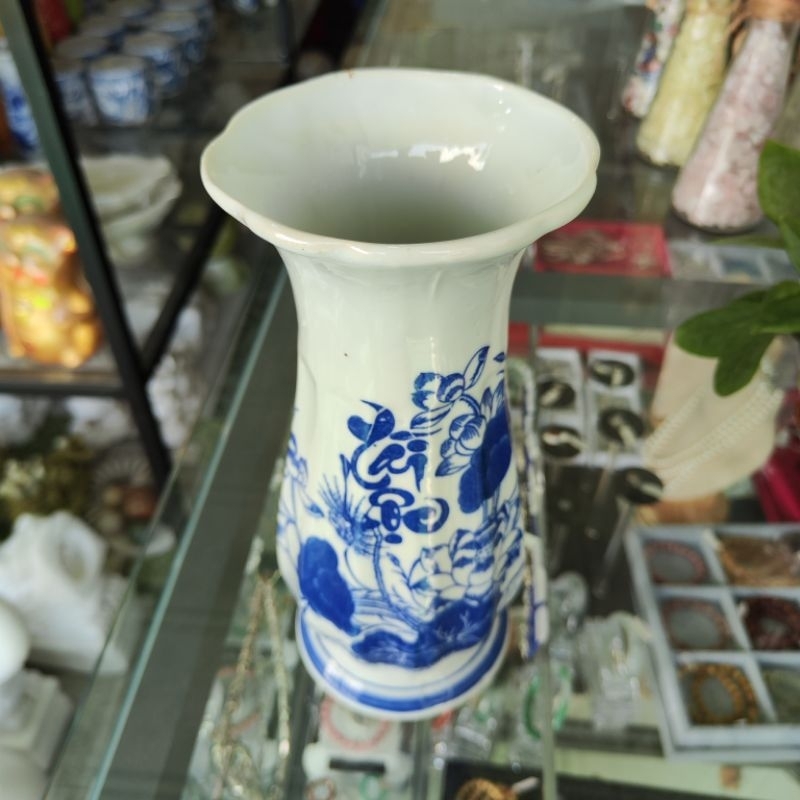 Lọ Cắm Hoa - Bình Cắm Hoa Men Lam Thờ Cúng