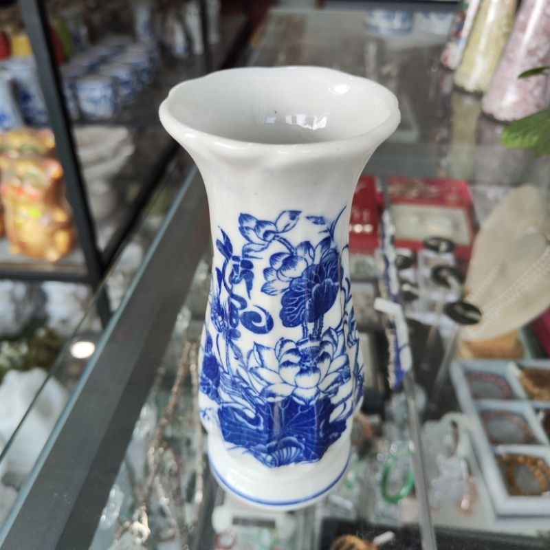 Lọ Cắm Hoa - Bình Cắm Hoa Men Lam Thờ Cúng