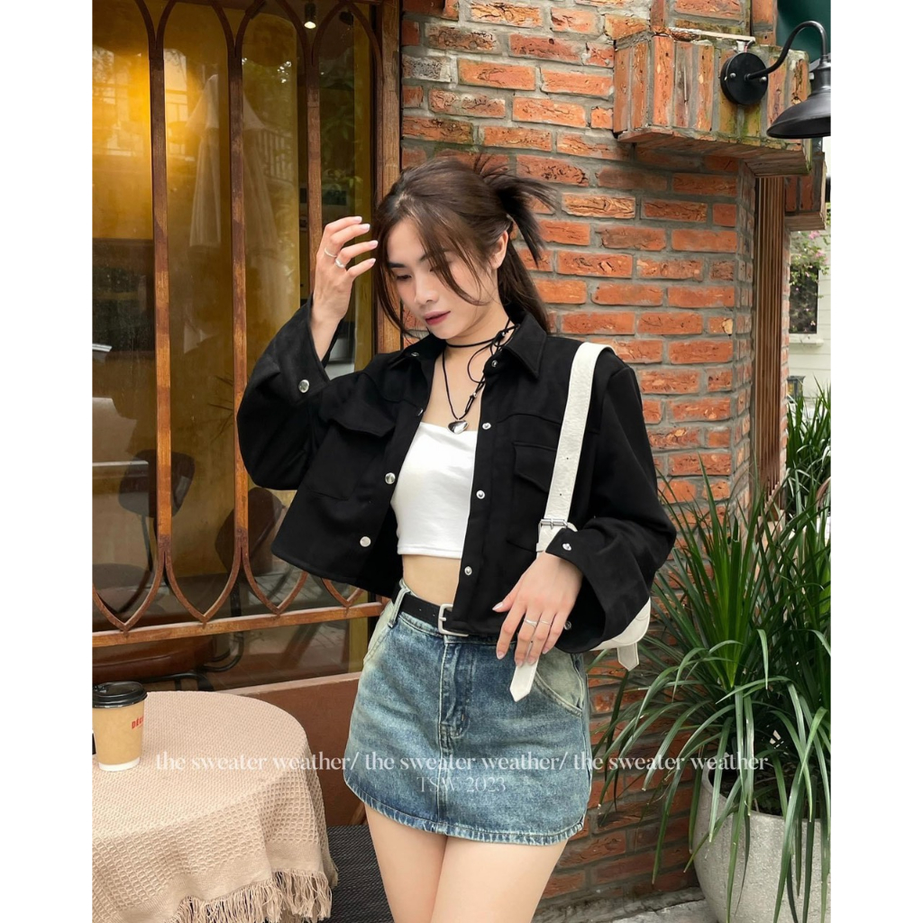 Áo khoác da lộn croptop - 247store.vn - Aokhoacdaloncrt4416_P7K7
