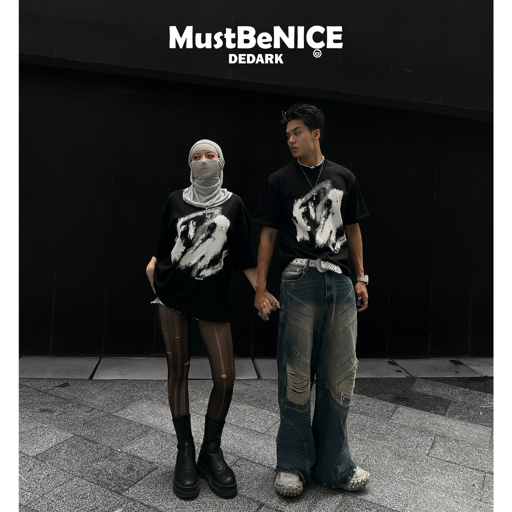 Áo thun boxy DEDARK Baby Face nam/nữ Cotton 260gsm