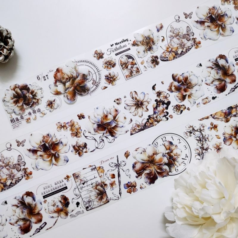 Krisna.room ♡ XBJ studio- Chu kì 150cm cuộn băng dán PET tape hoa cổ điển