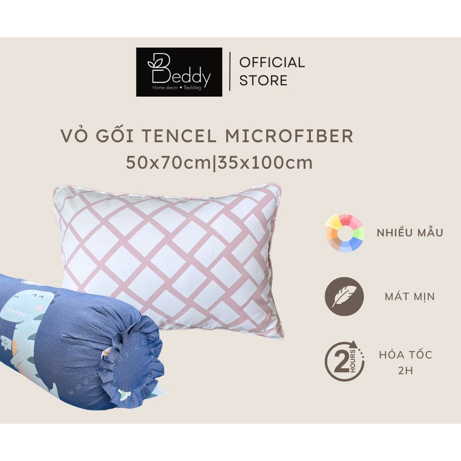 Vỏ Gối Tencel Microfiber 50x70cm|35x100cm