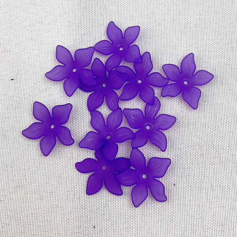 Cánh hoa nhựa abs 5 cánh nhọn 26mm, HACRAFT vật liệu hoa handmade