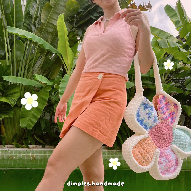 Túi Hoa Cúc Chị Bảy Độc Quyền Len Nhung Đũa