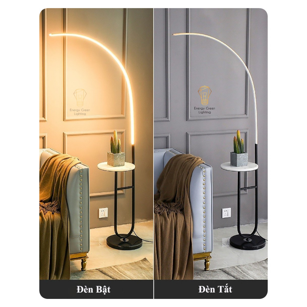 Đèn Cây Đứng Bàn Đá Energy Green Lighting DB-1091 - 3 Chế Độ Ánh Sáng - Decor Trang Trí Phòng Khách ,Phòng Ngủ