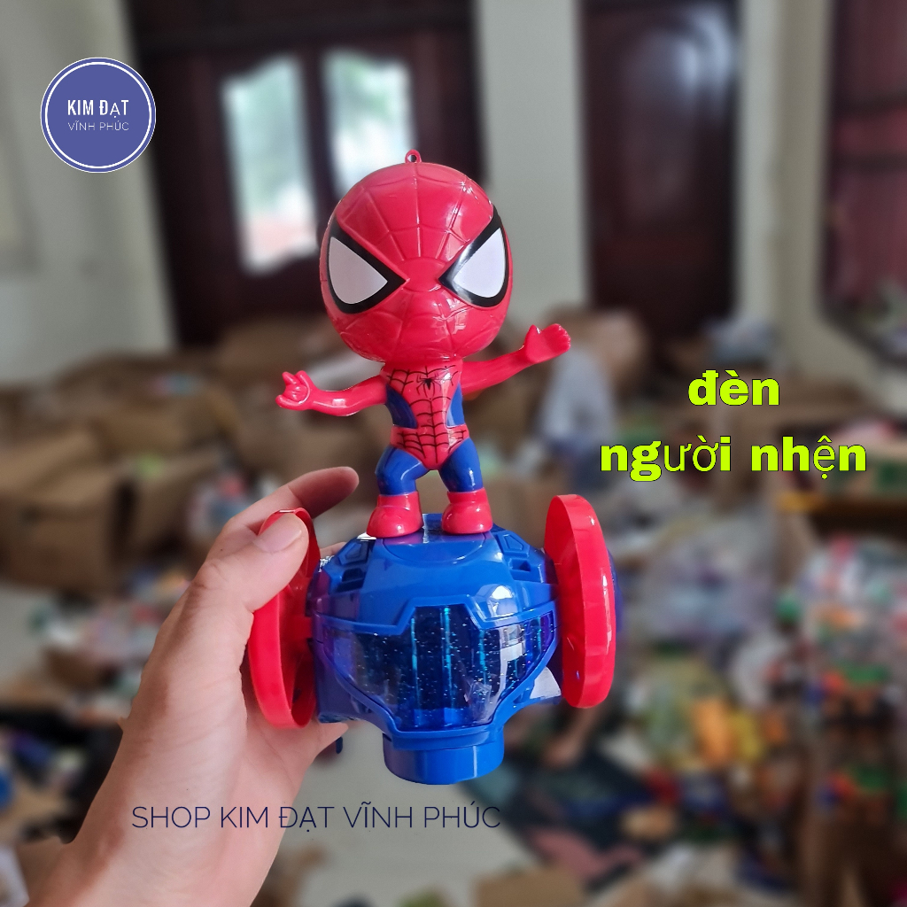 Đèn lồng siêu nhân người nhện , phi hành gia mẫu mới 2023 . người nhện đi xe thăng bằng có tay cầm đèn sáng và nhạc