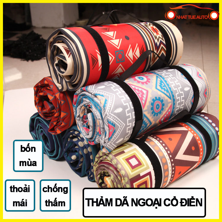 THẢM DÃ NGOẠI NGOÀI TRỜI 3 LỚP CHỐNG THẤM NƯỚC, THẢM DU LỊCH, TRẢI SÀN 4 MÙA ĐA NĂNG HOA VĂN THỔ CẨM CAO CẤP