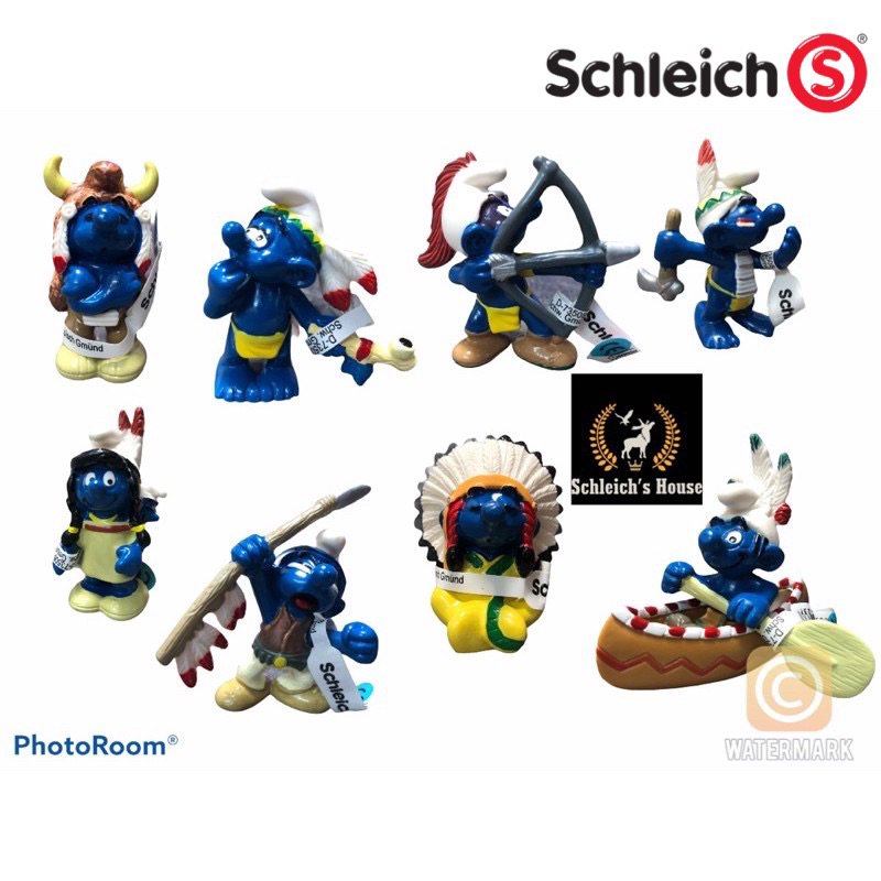 Mô hình động vật , đồ chơi con vật Schleich chính hãng Xì trum ( Smurf ) bộ tộc indian - Schleich Ho