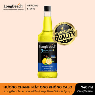 Siro Không Calo Hương Chanh Và Mật Ong - LongBeach Lemon With Honey Zero Calorie Concentrated Flavoured Syrup 740 ml