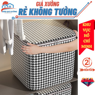  Túi đựng chăn màn kẻ sọc caro đen-trắng,hộp vải đựng quân áo khóa kẻo tiện lợi,giúp tủ quần áo gọn gàng