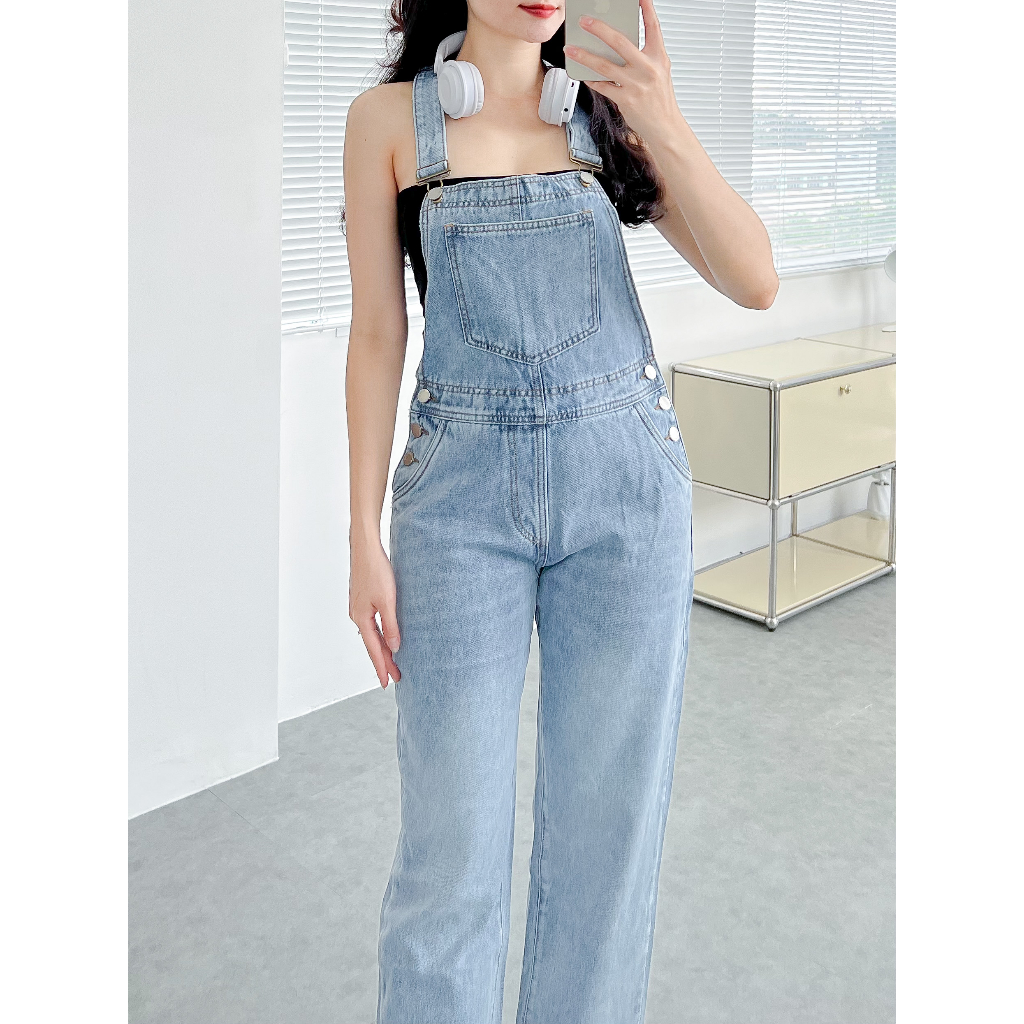 Quần Yếm Jean Dài Ống Rộng TiQi Jeans Y-494