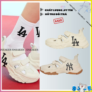 Giày thể thao sục mlb bigball chunky mask ny, sandal mlb dán thể thao nâu kem ny,la chunky new york yankees.