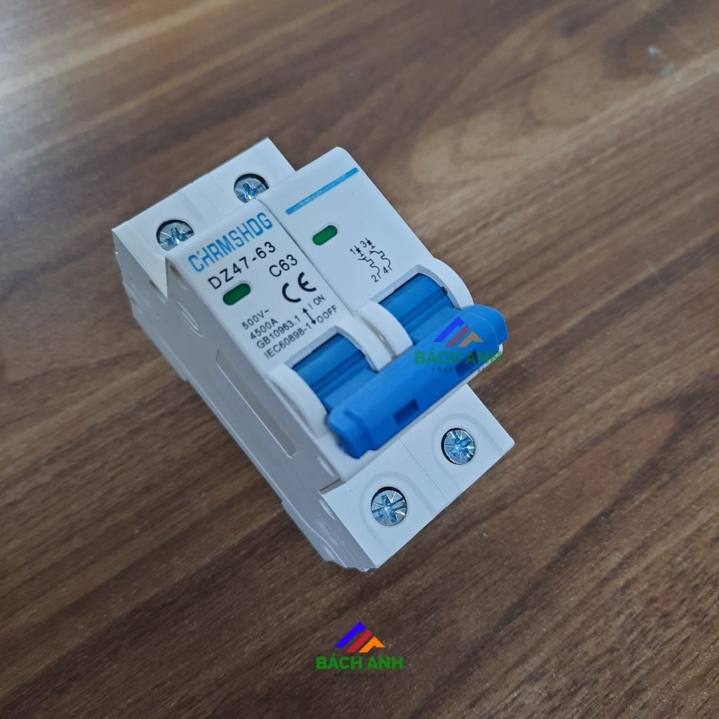 Aptomat AC MCB 2 Pha NXB-63 Chrmshdg 16A~ 63A  xanh