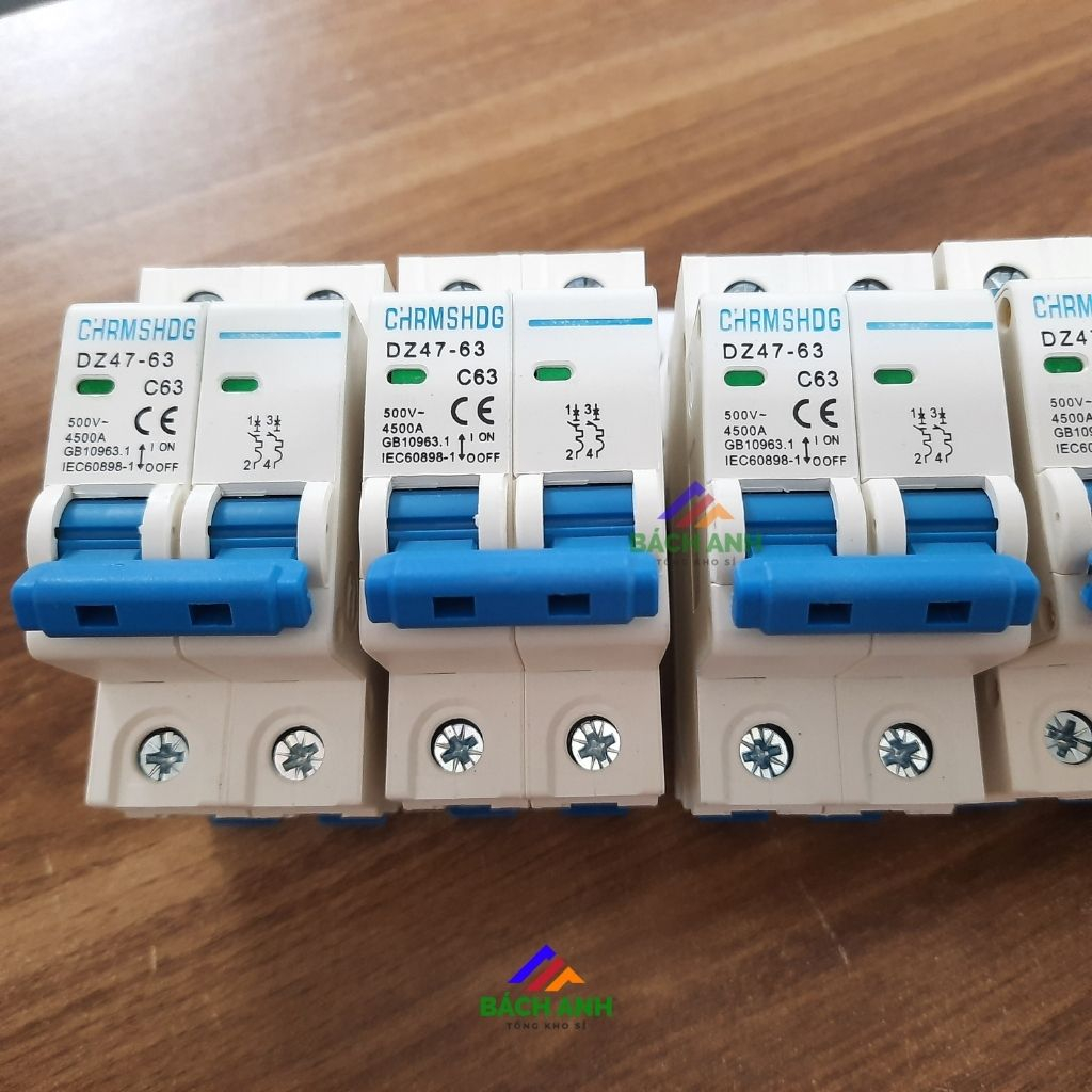 Aptomat AC MCB 2 Pha NXB-63 Chrmshdg 16A~ 63A  xanh