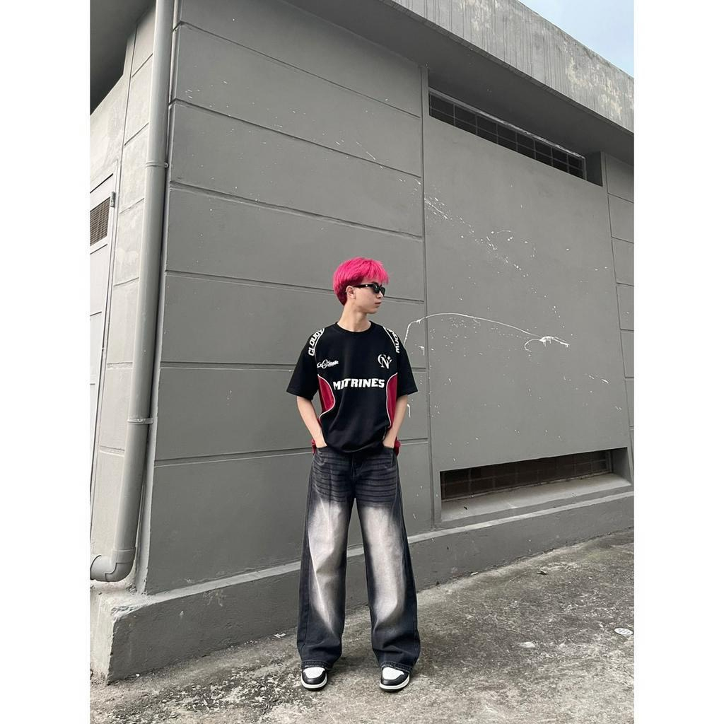 Quần jean ống rộng nam nữ unisex WASH 2 Màu Hàng Cao Cấp quần jeans suông