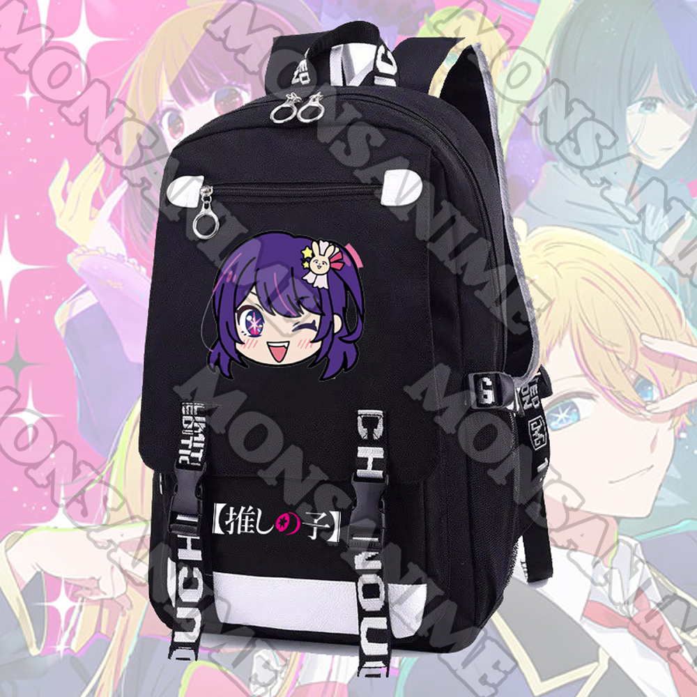 Balo nam nữ OSHI NO KO ver FACE CHIBI Đứa Con Của Thần Tượng anime in hình cặp sách đi học thời trang