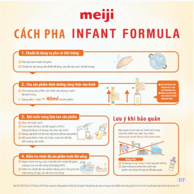 Sữa Meiji thanh Infant Formula 20 thanh