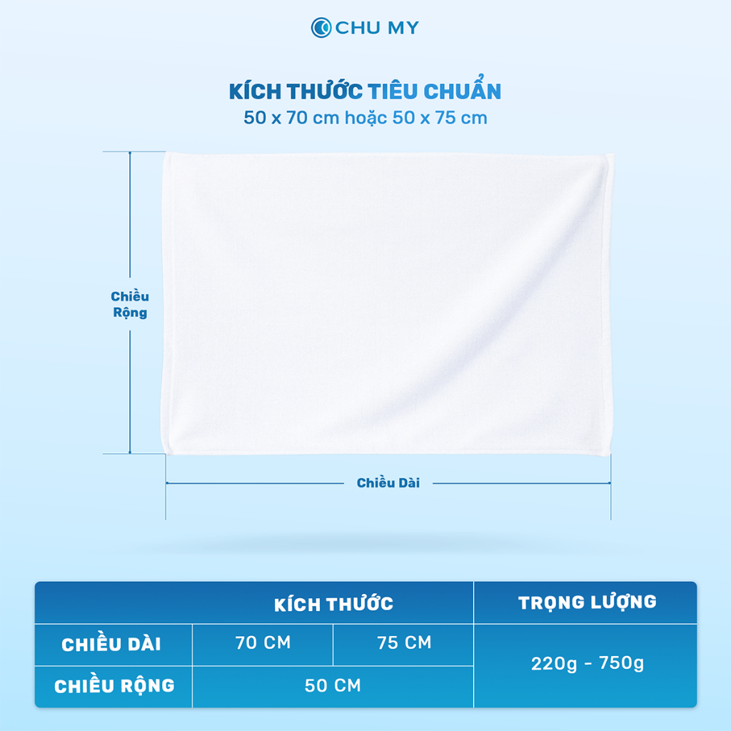 Thảm chân khách sạn CHU MY 50cmx70cm 320g, 50cmx75cm 330g, màu trắng