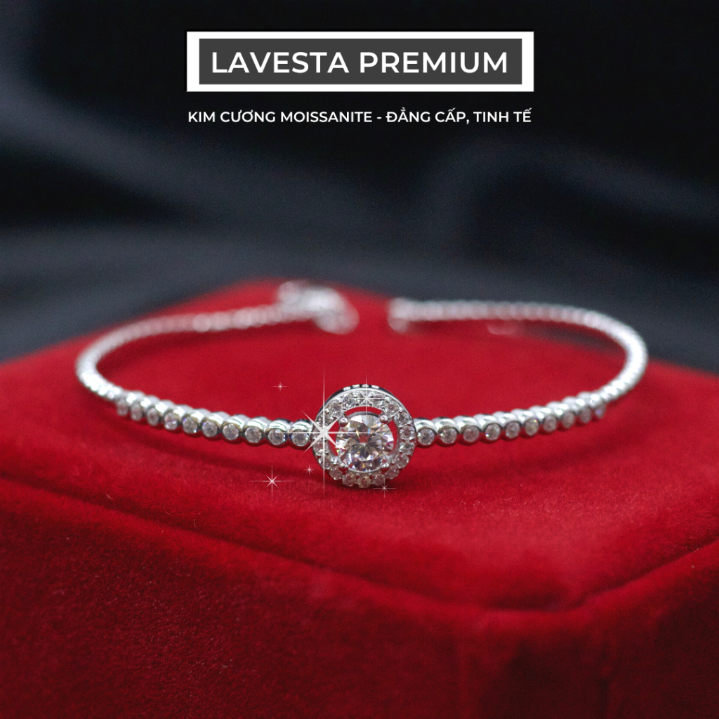 Lắc tay kim cương nhân tạo Moissanite 5 ly kiểm định GRA LAVESTA KC32 sang chảnh, thời thượng