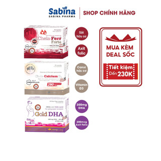 Bộ 3 Sắt Chela-Ferr Forte 11,4g + Gold DHA 25,35g+ Canxi Chela-Calcium D3 36,6g (Olimp labs)