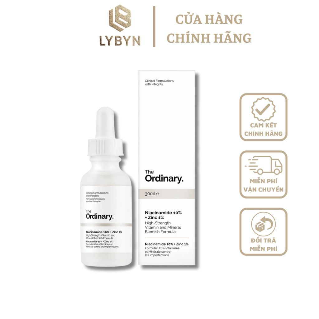 Serum The Ordinary Niacinamide 10% + Zinc 1% Giảm Mụn Giảm Thâm Se Khít Lỗ Chân Lông