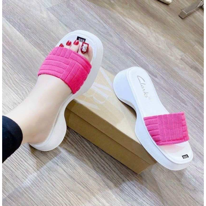 Dép bánh mì thời trang nữ cao 5f phối quang nhung rất êm