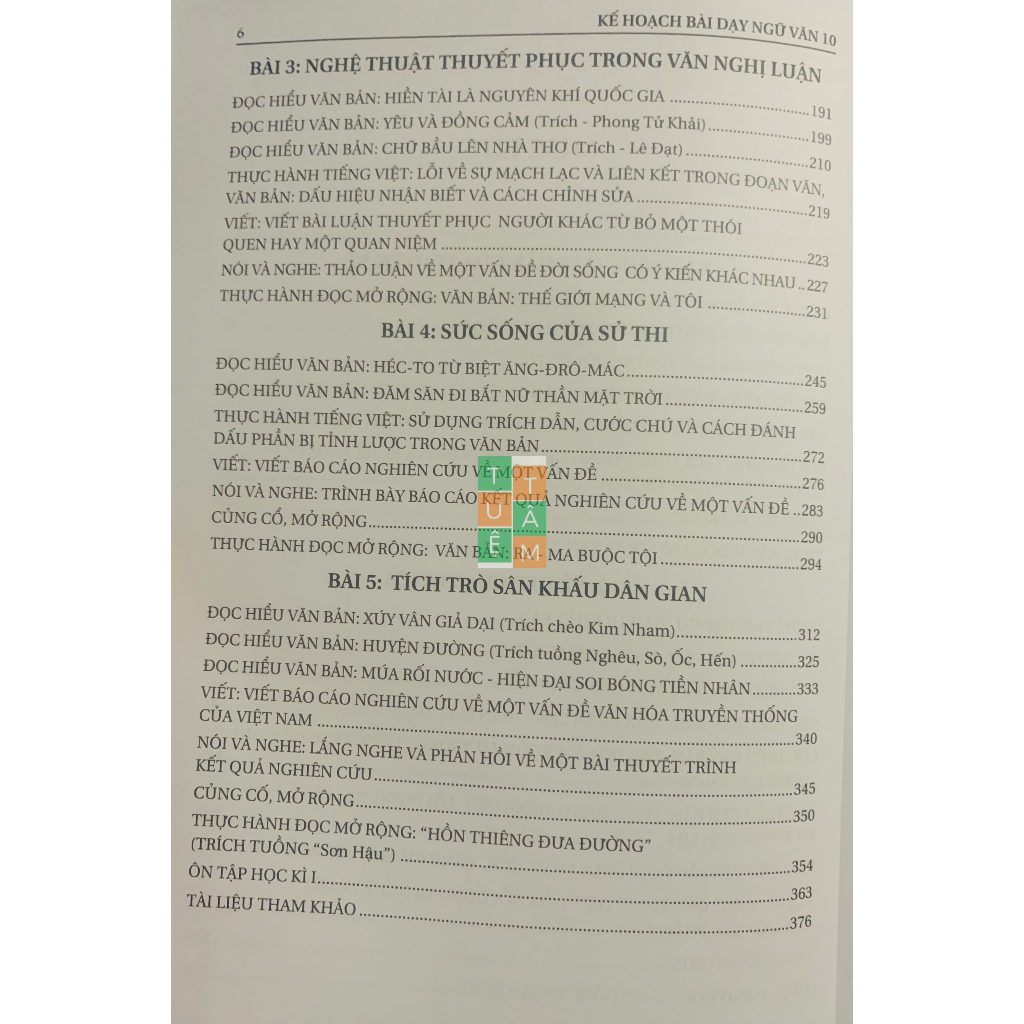 Sách - Kế hoạch bài dạy Ngữ Văn 10