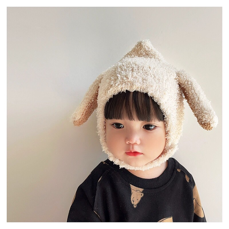 Mũ nón len lông cừu tai gấu cho bé 6-36 tháng ấm áp