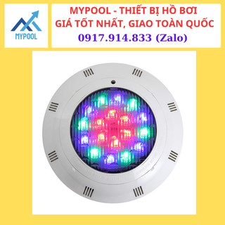 Đèn led dưới nước 7 màu 12W-12V đổi màu tự động vỏ ngoài bằng nhựa dùng trang trí cho bể bơi hoặc sân vườn, hồ cá