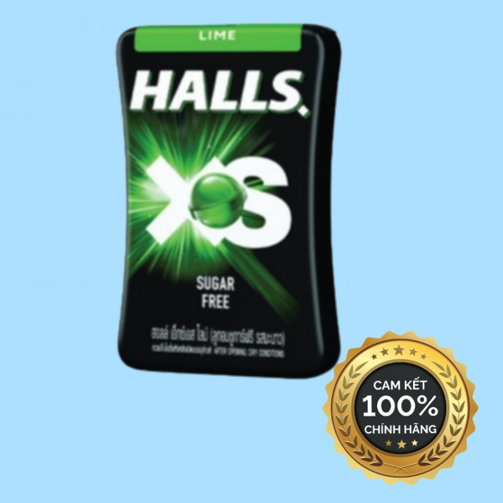 Combo 5 Hộp Kẹo Ngậm Halls Xs Chanh Không Đường Giúp Thơm Miệng,Gỉam Ho,Đau Họng