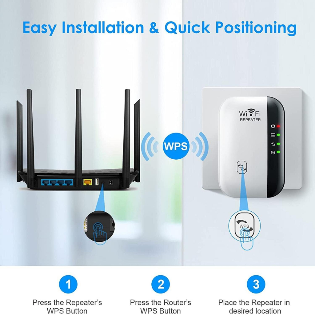 Bộ Kích Sóng WiFi Bộ Kích Sóng Lên Đến 2640 Feet Vuông Bộ Lặp Internet Không Dây Thế Hệ Mới Nhất