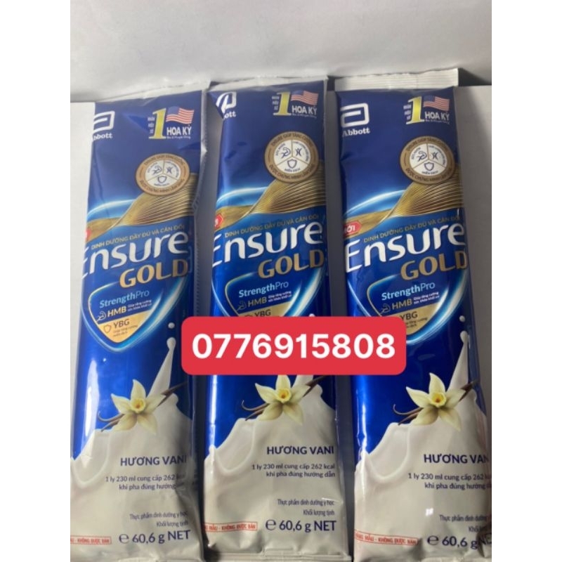 1 gói sữa ensure hàng sample 60,6g Date mới::2025