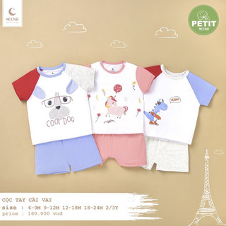 (9-36M) Bộ cộc tay cài vai petit Moon