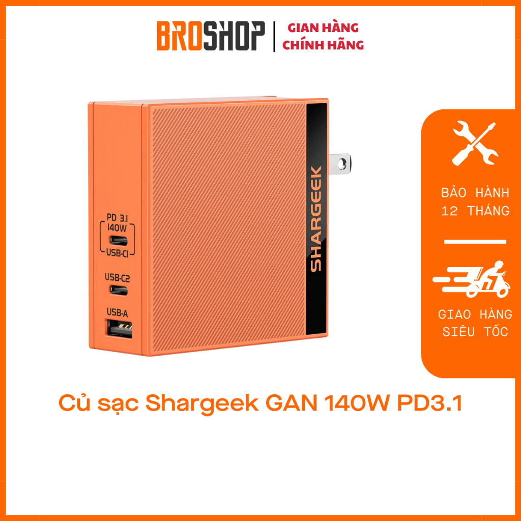 Củ sạc Shargeek GAN 140W PD3.1